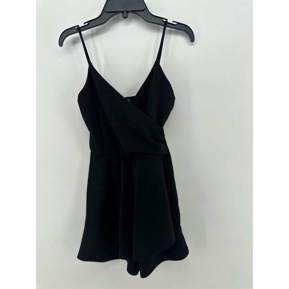 Windsor Black Surplice‎ Wrap Front Romper Spaghetti Strap GD13785 Womens XS